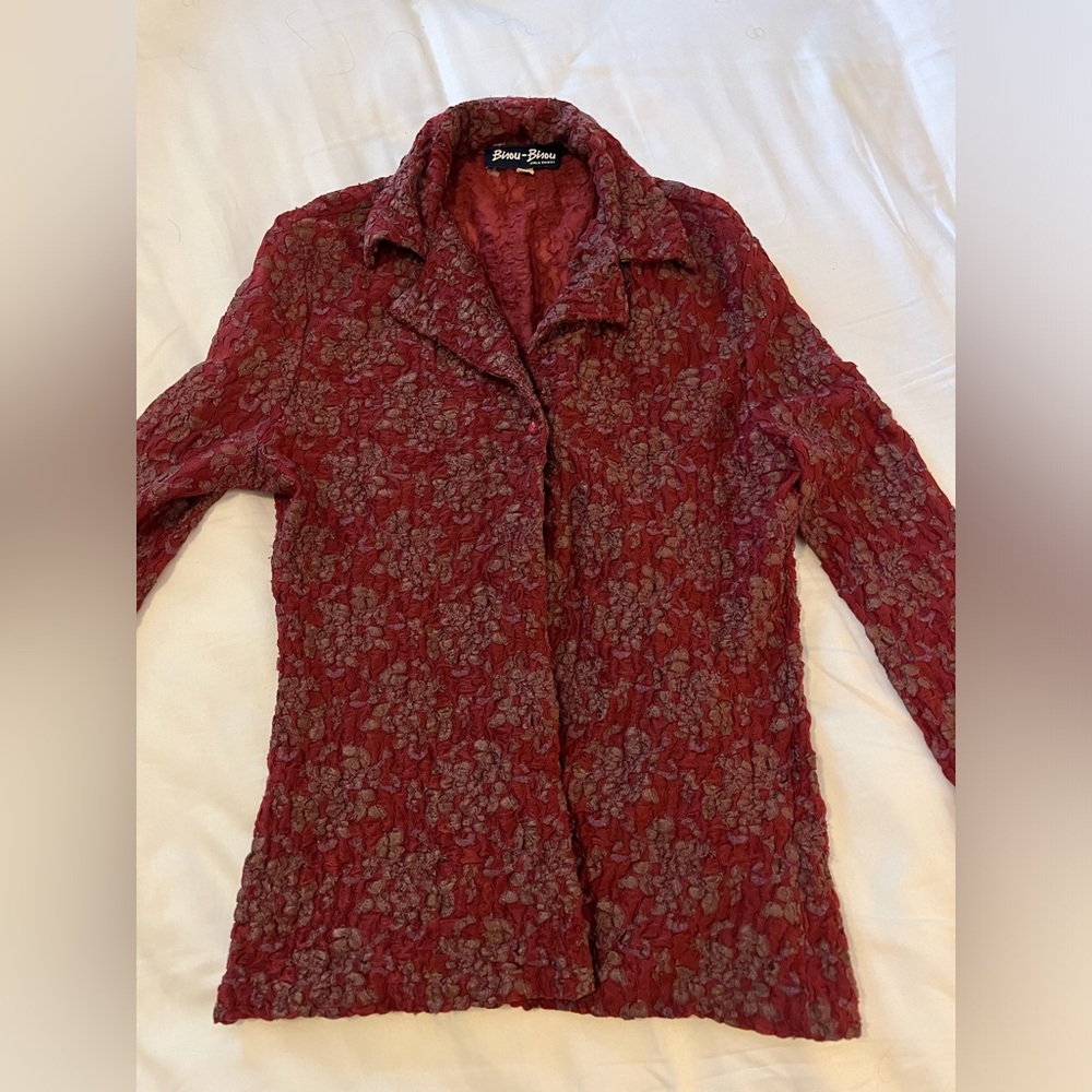 Bisou Bisou bubble shirt vintage 90s - small red print